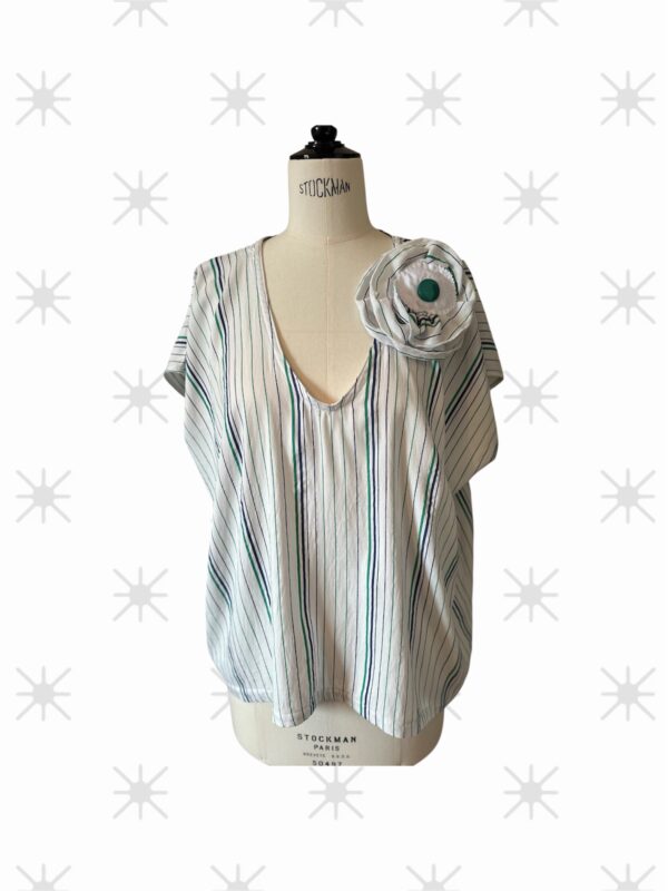 Haut coton avec broche "Guyonne"