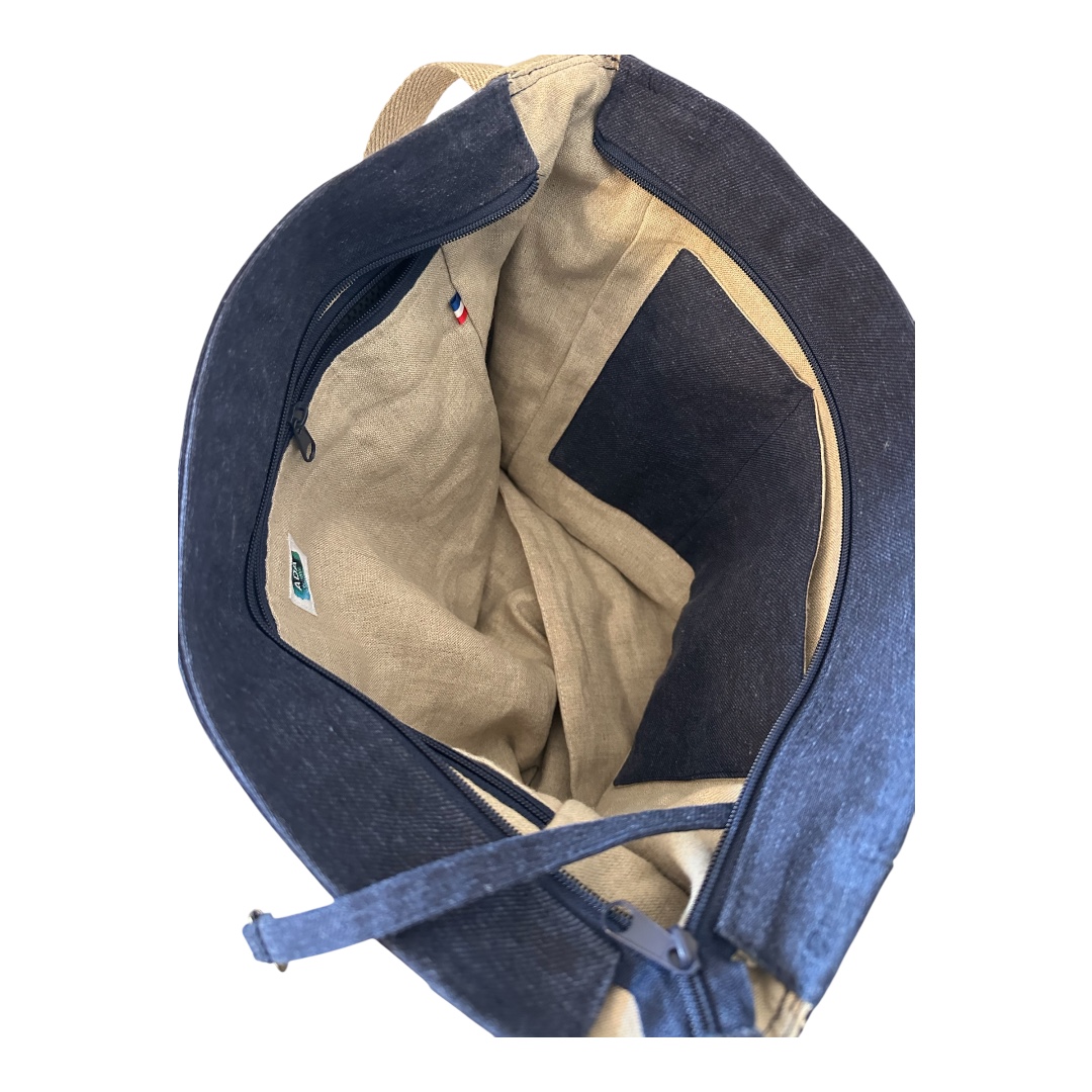 MINSATOO 4 - Sac bandoulière 7 poches "Bleu jeans" – Image 3